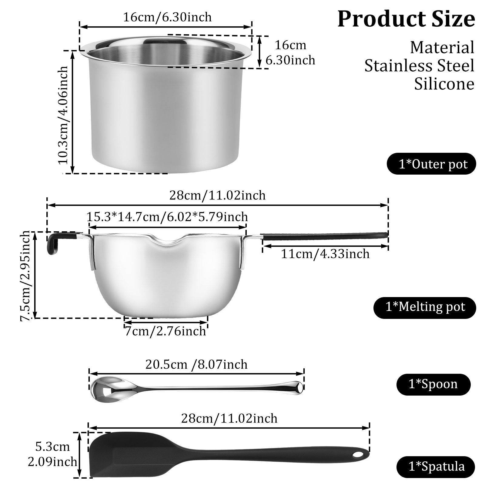 Juego de Ollas Dobles Versátil - Soap Making Double Boiler reseña y precio